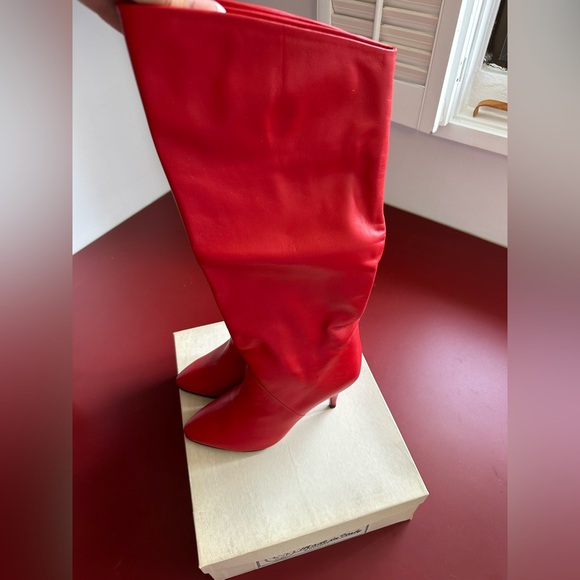 Size 7 1/2 Red Leather Boots! Never Worn! Perfect! - Picture 2 of 14